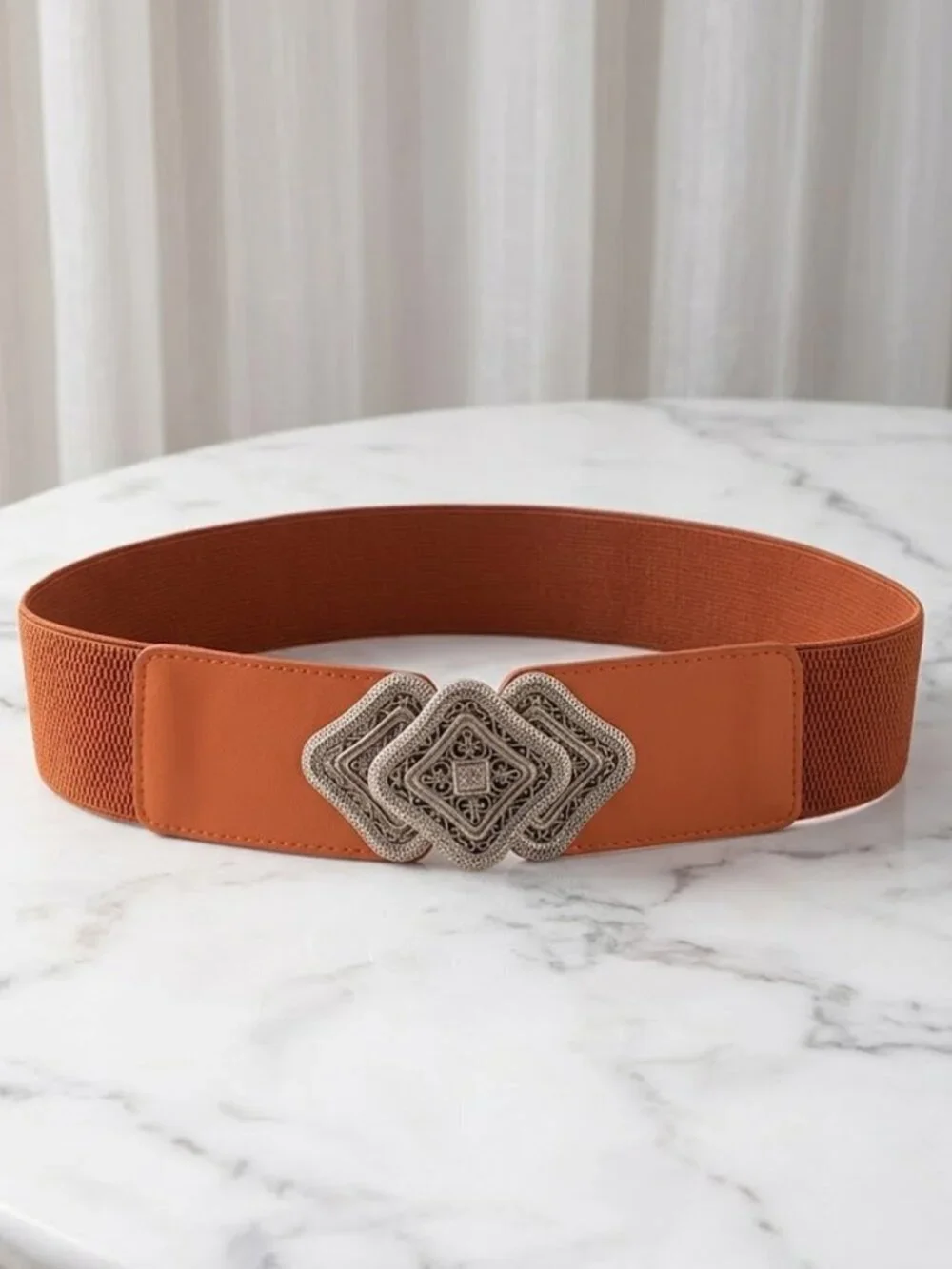 Ladies Brown Fun Fashionable Stretch Belt - 26.5 Inch